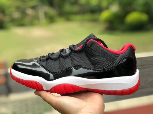 Air Jordan 11 Low Bred Black Red Basketball Shoes 528895-528896-012