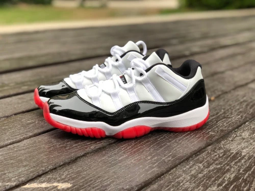 Air Jordan 11 Low Bred Concord Black Red White Basketball Shoes AV2187-160