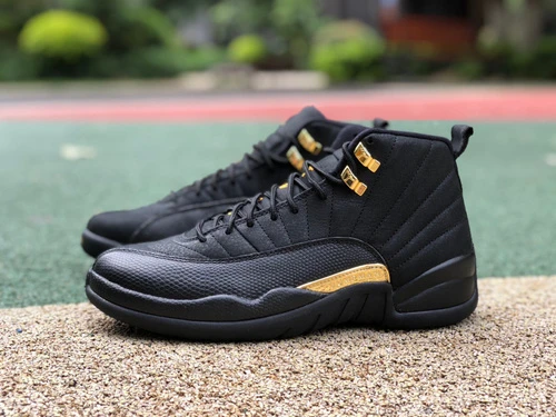 Air Jordan 12 Black Taxi Black Gold Sneakers CT8013-071