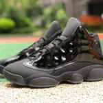 Air Jordan 13 Black Cat Black Patent Sneakers 414571-012