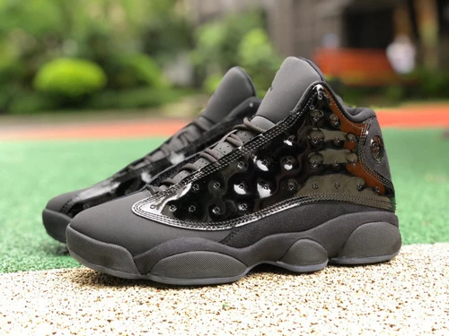 Air Jordan 13 Black Cat Black Patent Sneakers 414571-012
