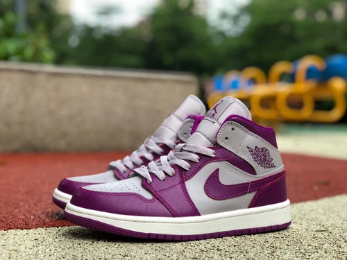 Air Jordan 1 Mid Magenta Grey Purple Sneakers BQ6472-501