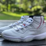 Air Jordan 11 Platinum Tint White Red Basketball Shoes 378038-378037-016