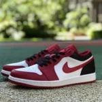Air Jordan 1 Low Red White Black Retro Basketball Sneaker 553558-163