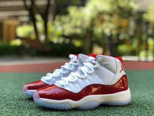 Air Jordan 11 WMNS Cherry White Red Basketball Shoes 378038-116