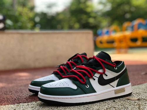 Air Jordan 1 Low Chicago White Green Sneakers 553560-062