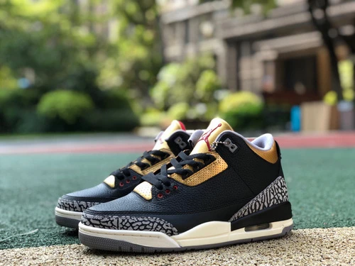 Air Jordan 3 WMNS Black Gold Cracked Leather CK9246-067