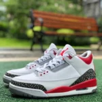Air Jordan 3 Fire Red White Red Cracked Leather Pure Version DN3707-160
