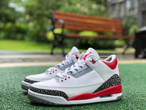 Air Jordan 3 Fire Red White Red Cracked Leather Pure Version DN3707-160