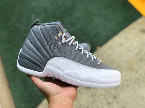 Air Jordan 12 Retro Stealth Grey White Sneakers CT8013-015