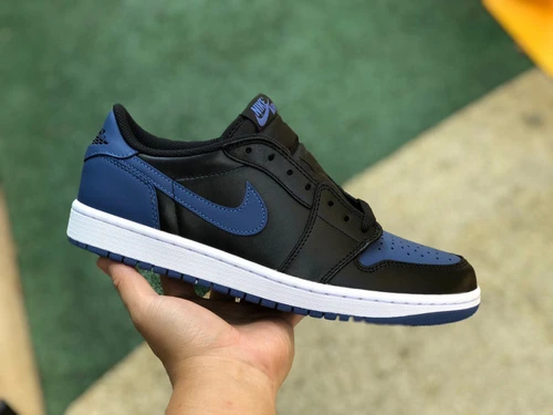 Air Jordan 1 Low Black Blue Retro Low-Top Basketball Sneaker CZ0790-041
