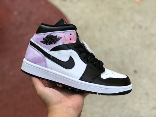 Air Jordan 1 Mid Tie-Dye Black Purple Sneakers DM6216-001