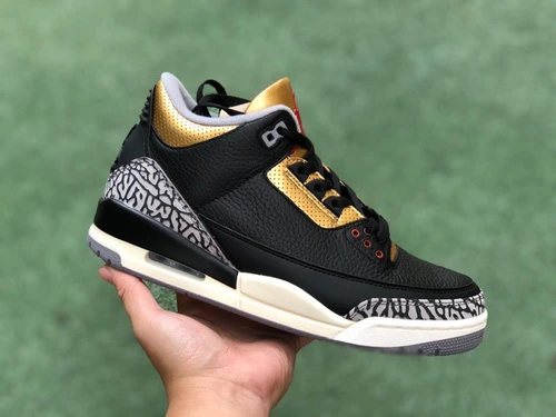 Air Jordan 3 WMNS Black Gold Cracked Leather Pure Version CK9246-067