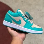 Air Jordan 1 Low Aqua Blue Retro Low-Top Basketball Sneaker DC0774-131