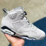 Air Jordan 6 Georgetown Grey Blue Suede High Basketball Shoes CT8529-012
