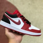 Air Jordan 1 Low Red White Black Retro Basketball Sneaker 553558-163