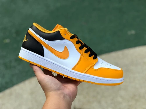 Air Jordan 1 Low Taxi Yellow White Low-Top Retro Basketball Sneaker 553558-701