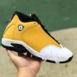 Air Jordan 14 Retro Ginger Black White Yellow Sneakers 487471-701