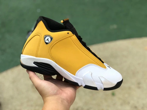 Air Jordan 14 Retro Ginger Black White Yellow Sneakers 487471-701