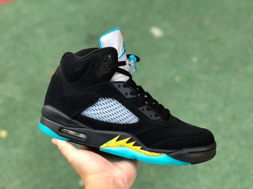Air Jordan 5 Aqua Black Yellow Blue CP Original DD0587-047