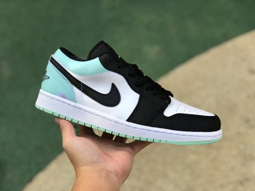Air Jordan 1 Low Supernova Black White Green Sneakers DM1199-100