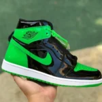 Air Jordan 1 Pine Green Patent Leather High-Top Sneaker 575441 555088-030
