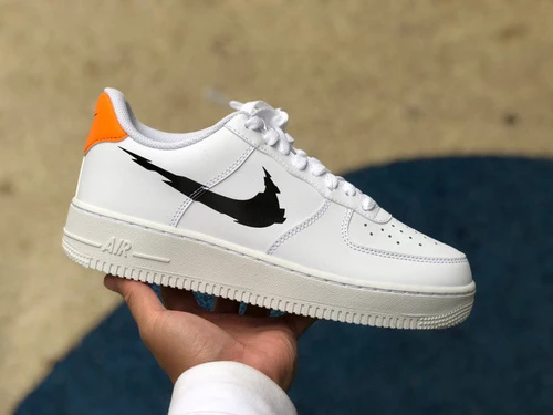 Nike Air Force 1 Low Glitch Swoosh White/Black/Orange DV6483-100