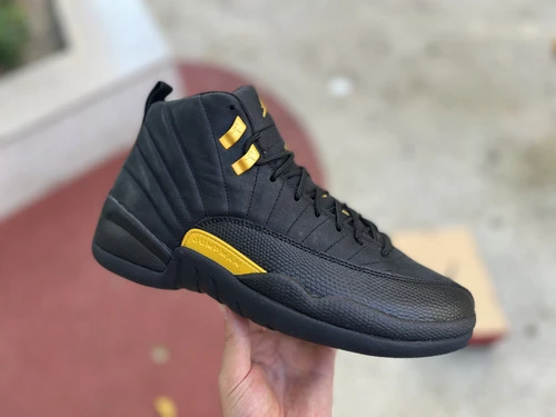 Air Jordan 12 Black Taxi Black Gold Sneakers CT8013-071