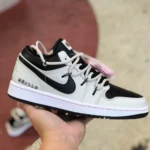 Air Jordan 1 Low White Black Pink Sneakers 553558-062