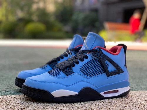 Air Jordan 4 x Travis Scott Cactus Jack Blue Suede 308497-406