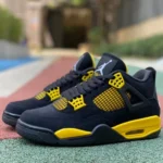 Air Jordan 4 Retro Thunder Black Yellow Leather DH6927-017