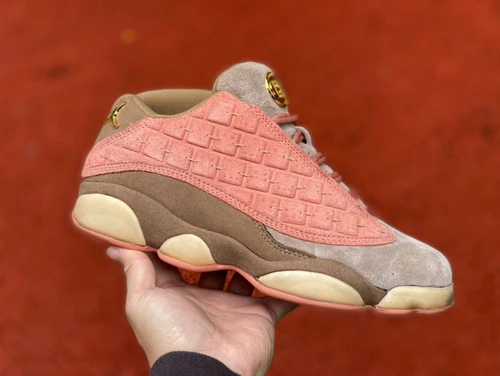 Clot x Air Jordan 13 Terracotta Burgundy Sneakers AT3102-200
