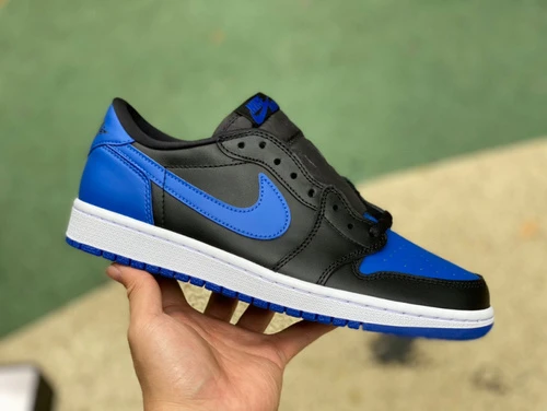 Air Jordan 1 Low Black Blue Premium Edition Low-Top Sneaker 705329-004
