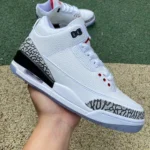Air Jordan 3 Retro White Cement Blue Sole Premium Leather