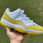 Air Jordan 11 Low WMNS Yellow Snakeskin White Yellow Basketball Shoes AH7860-107