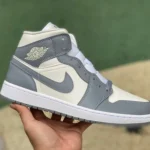 Air Jordan 1 Mid Grey White Sneakers BQ6472-115