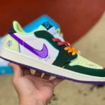 Air Jordan 1 Low OG Doernbecher White Green Purple Sneakers FD9665-351