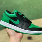 Air Jordan 1 Low Black Green Retro Low-Top Basketball Sneaker 553558-065