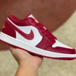 Air Jordan 1 Low Cardinal White Red Sneakers 553558-607