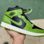 Air Jordan 1 Mid Green Black Black Green Sneakers BQ6472-031