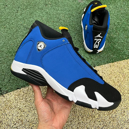Air Jordan 14 Laney Black Blue Sneakers 487471-407