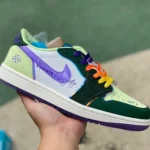 Air Jordan 1 Retro Low OG Doernbecher 2023 Green Purple Sneakers FD9665