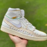Union x Air Jordan 1 High OG Woven Beige Sneakers FD2565-100