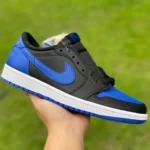 Air Jordan 1 Low Black Blue Premium Edition Low-Top Sneaker 705329-004
