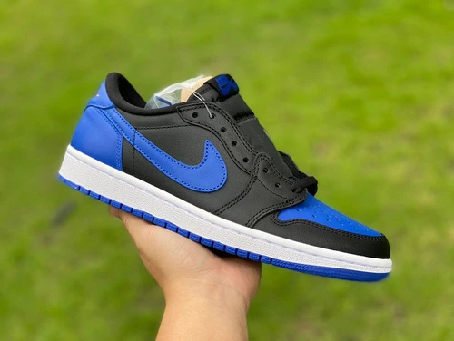 Air Jordan 1 Low Black Blue Premium Edition Low-Top Sneaker 705329-004