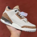 Air Jordan 3 Palomino White Brown Cracked Leather