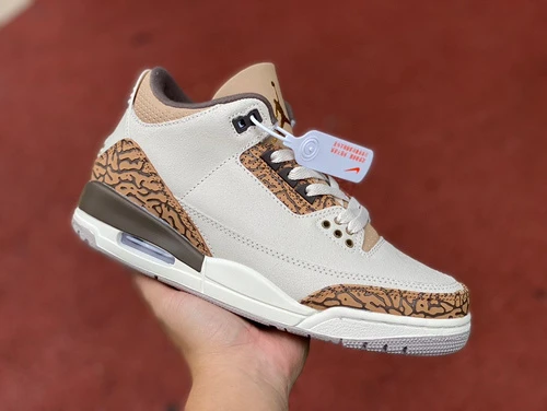 Air Jordan 3 Palomino White Brown Cracked Leather