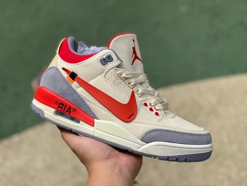 Off-White x Air Jordan 3 Muslin Distressed Canvas