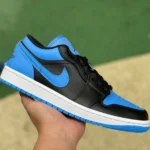 Air Jordan 1 Low Black Blue Retro Low-Top Sneaker 553558-041