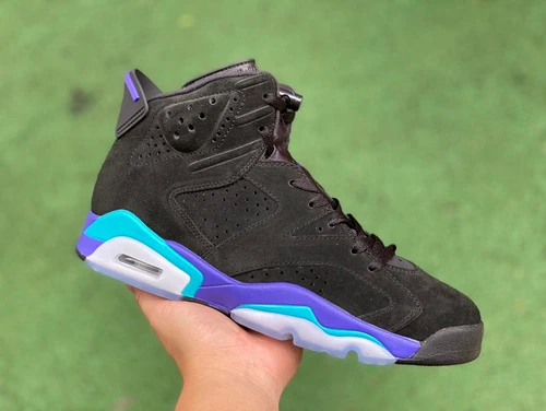 Air Jordan AJ6 Aqua High Black Purple Cut Piece Edition CT8529-004